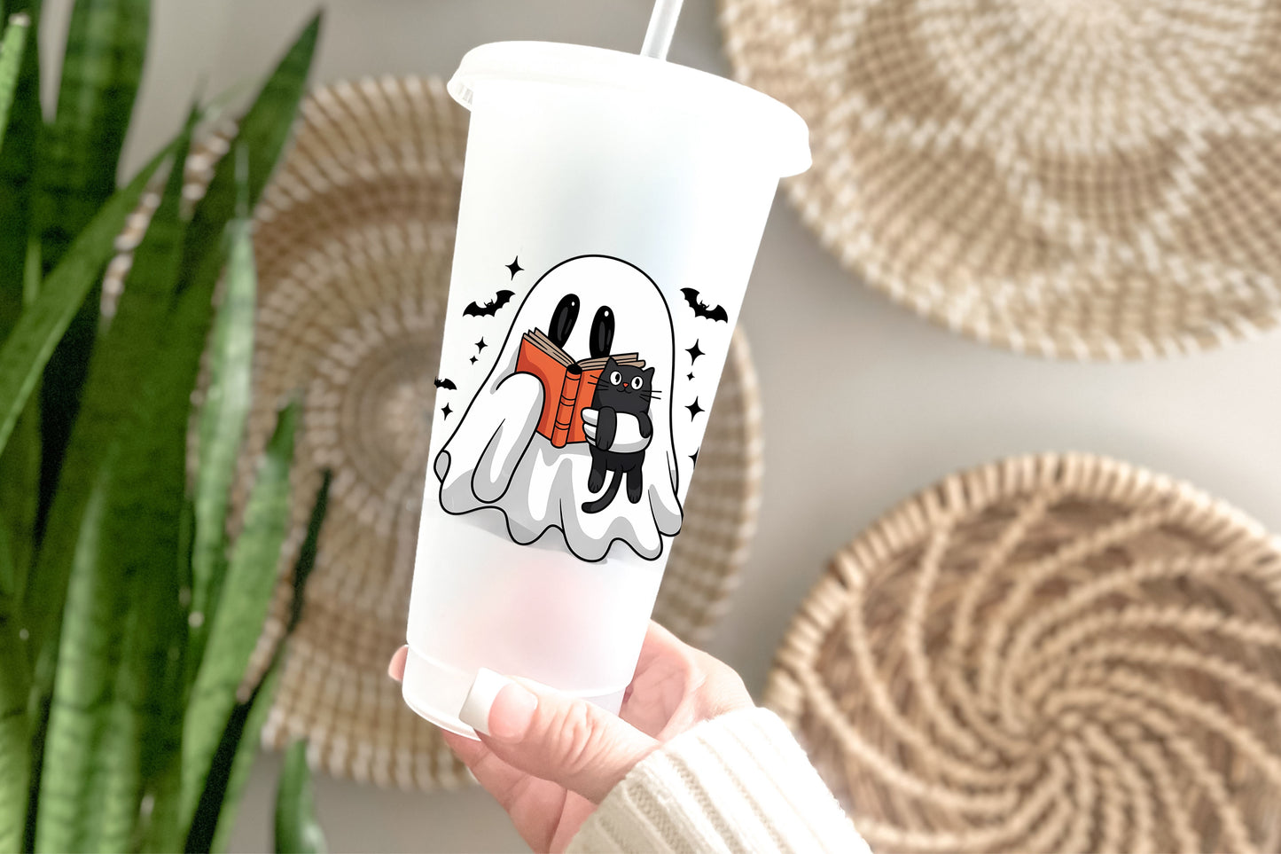 Ghosty & Kitty Reading Cup