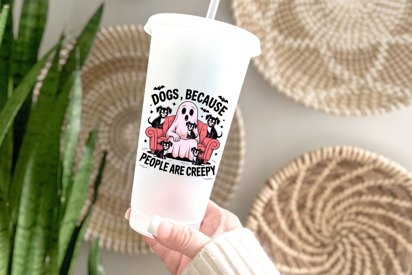 Dogs because people are scary cup