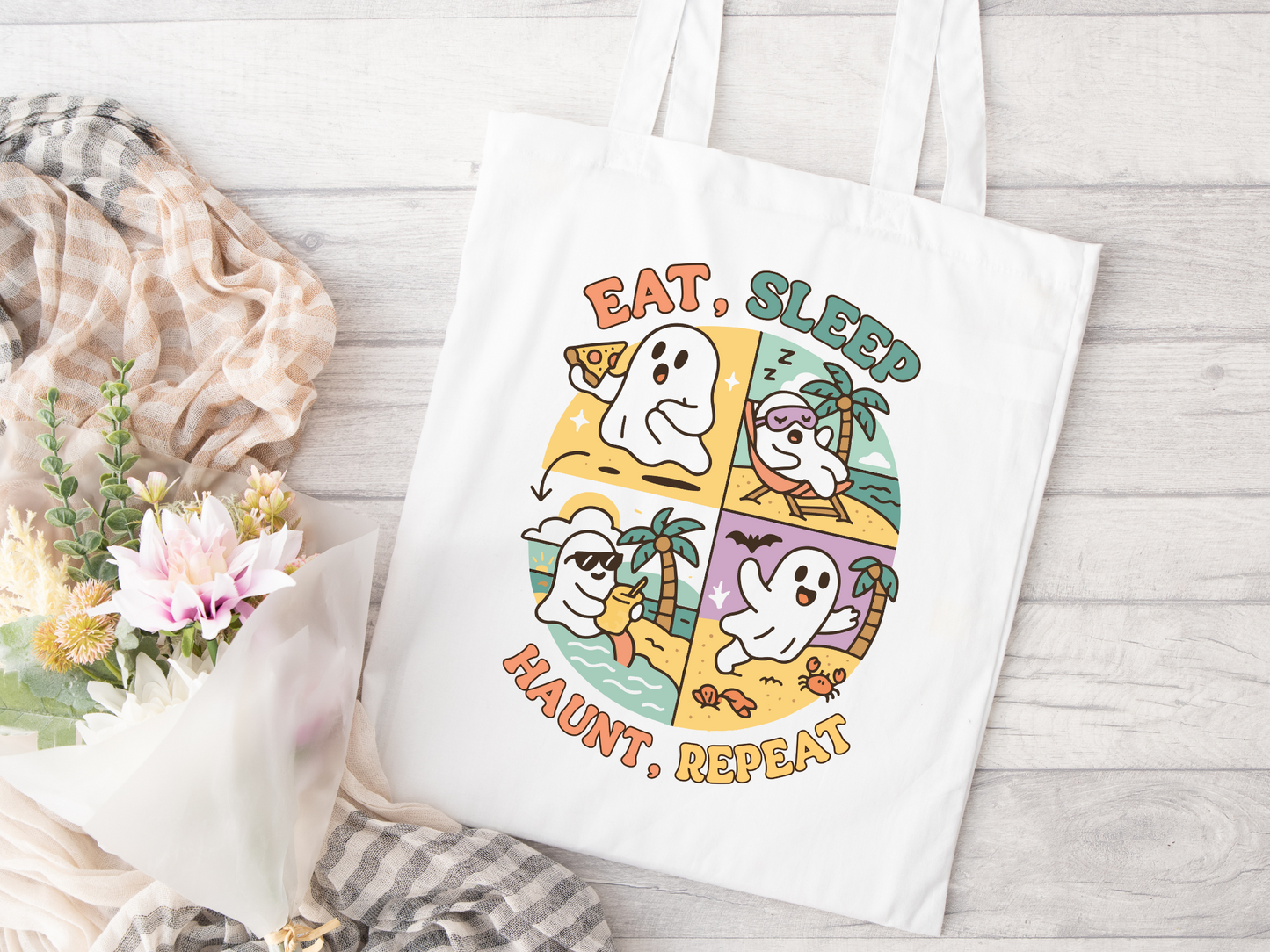 Eat, Sleep, Haunt, Repeat Tote Bag