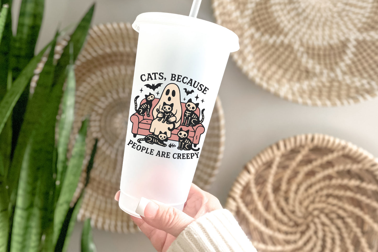 Cats because people are scary cup