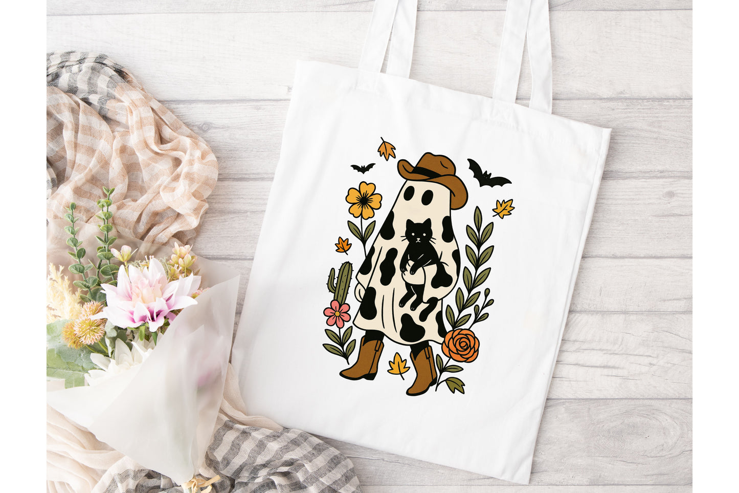 Cowboy Ghosty Tote Bag