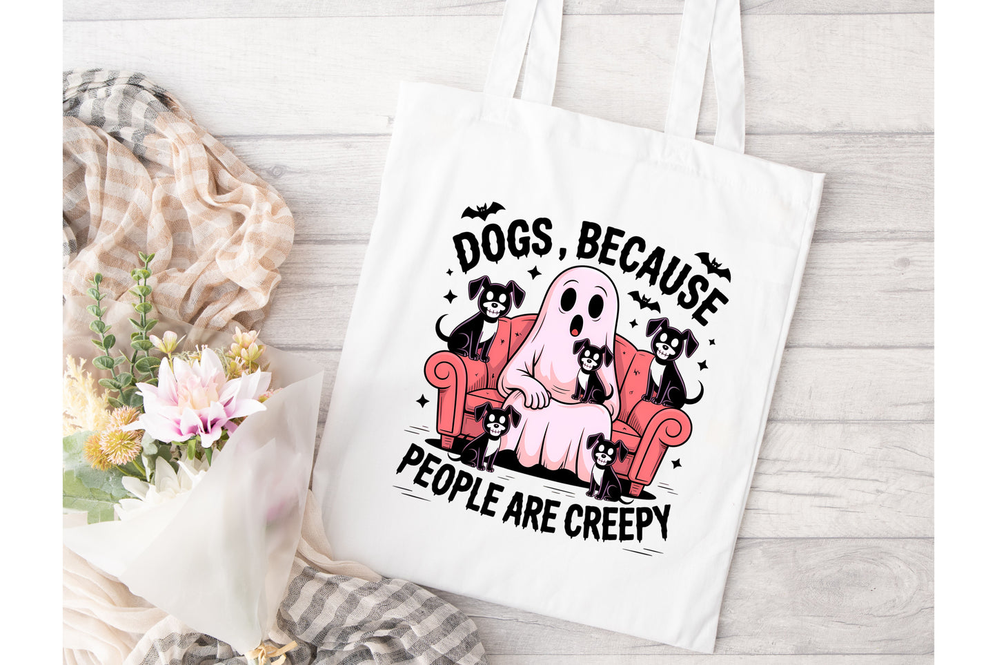Dogs because people are scary Tote Bag