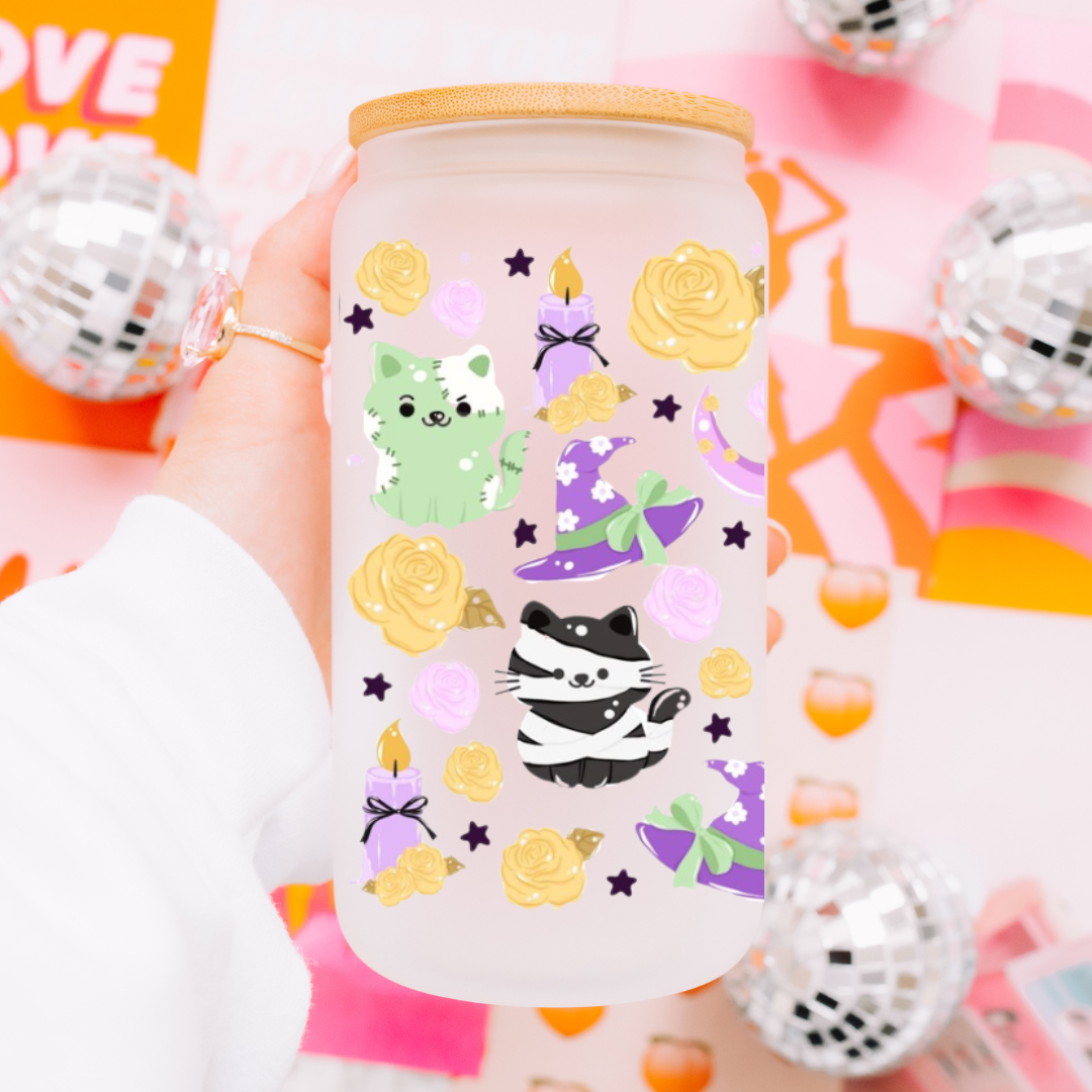 Halloween Cats Glas