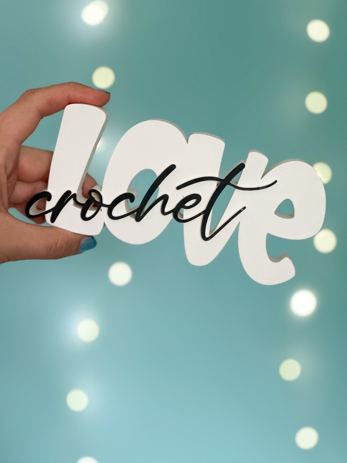 Regal Aufsteller „Crochet Love“