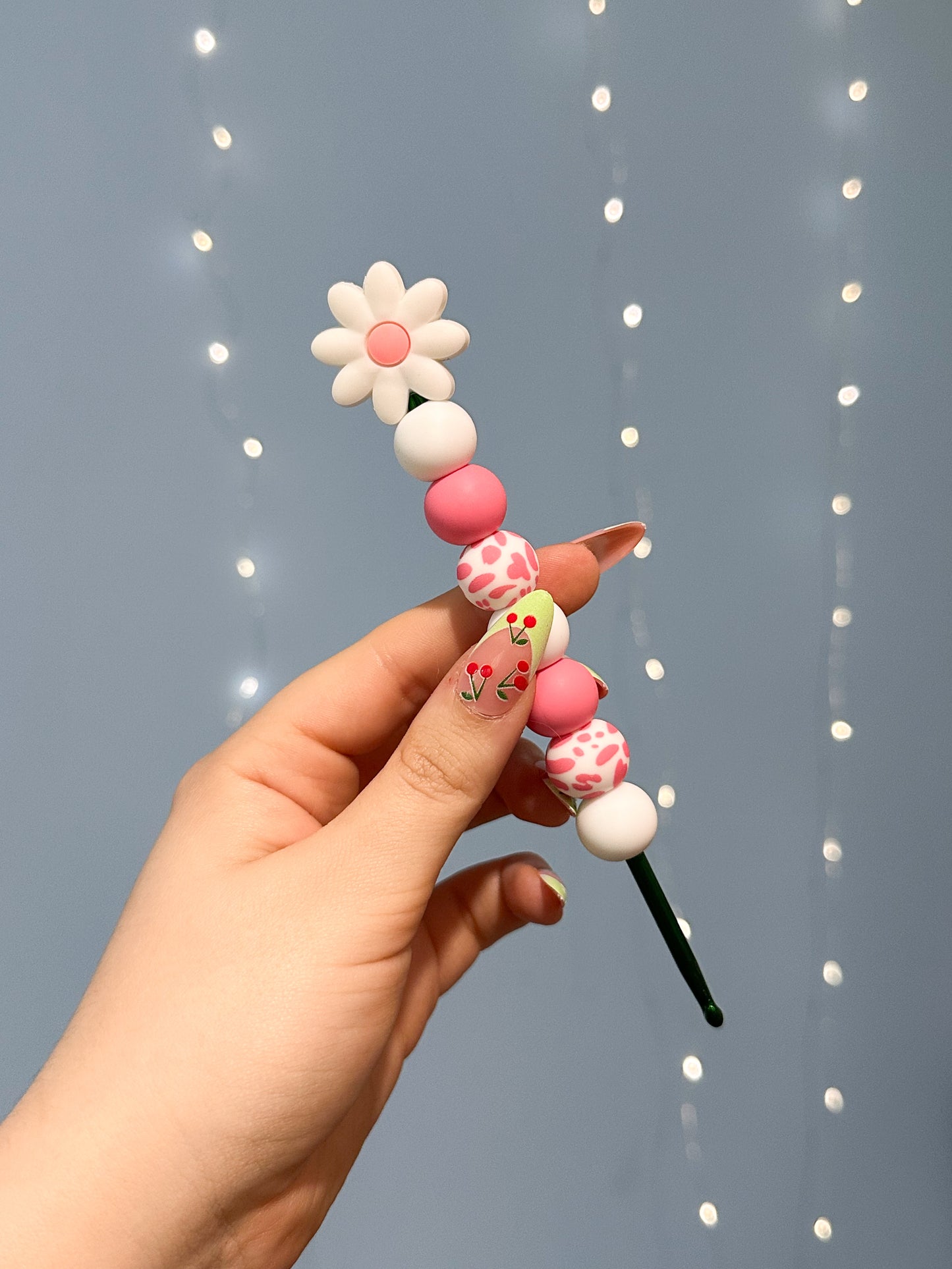 Häkelnadel 4mm Blume weiß