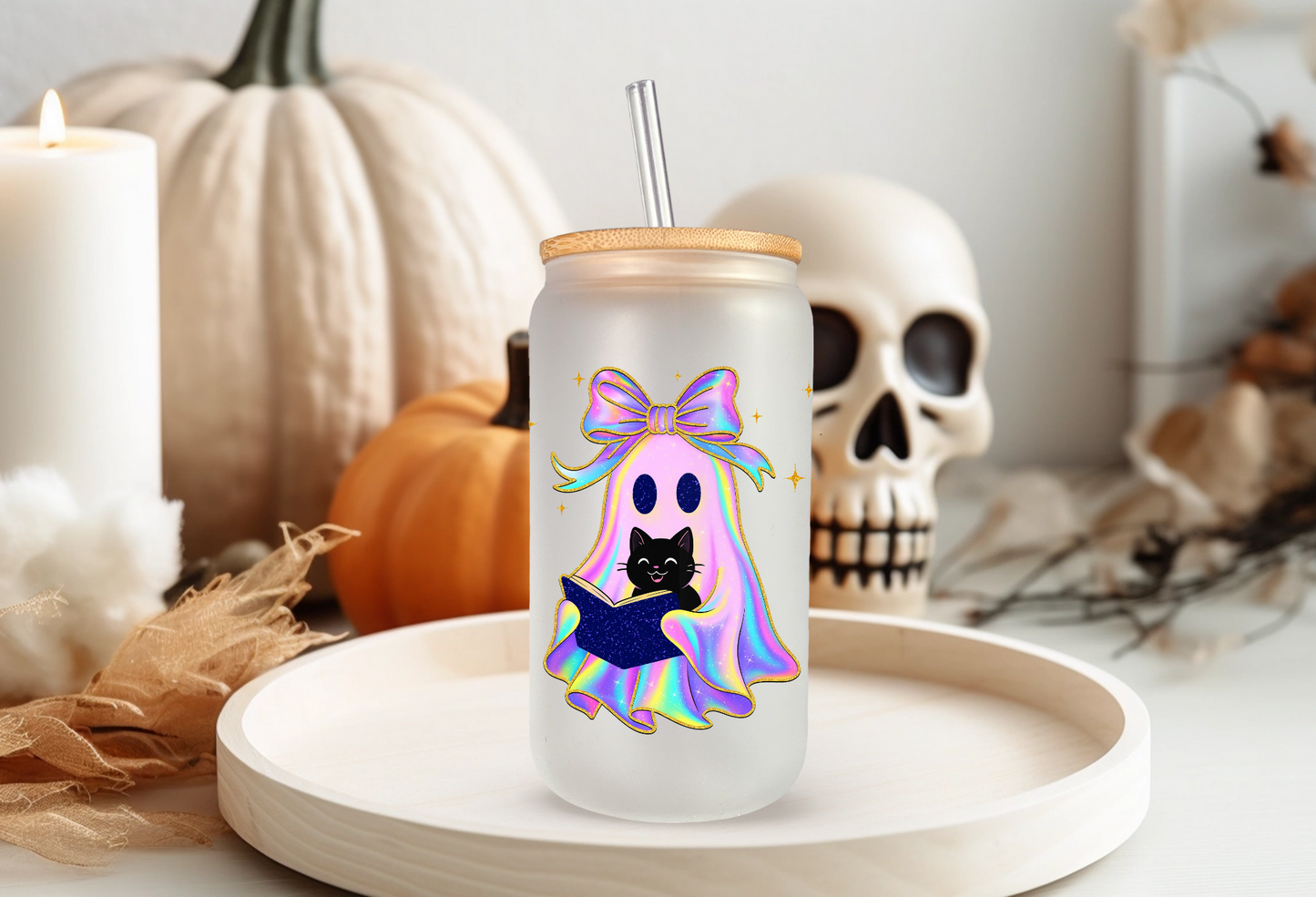 Schimmer Ghosty & Kitty reading Glas