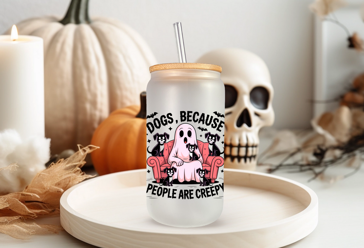 Dogs because people are scary Glas