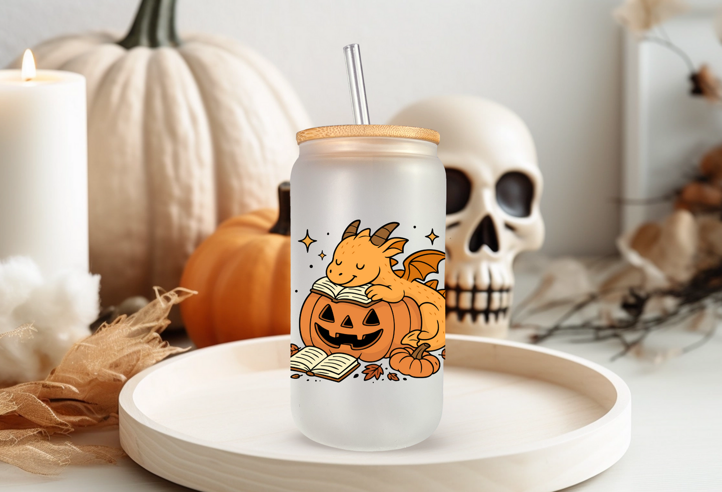 Sleepy Pumpkin Dragon Glas