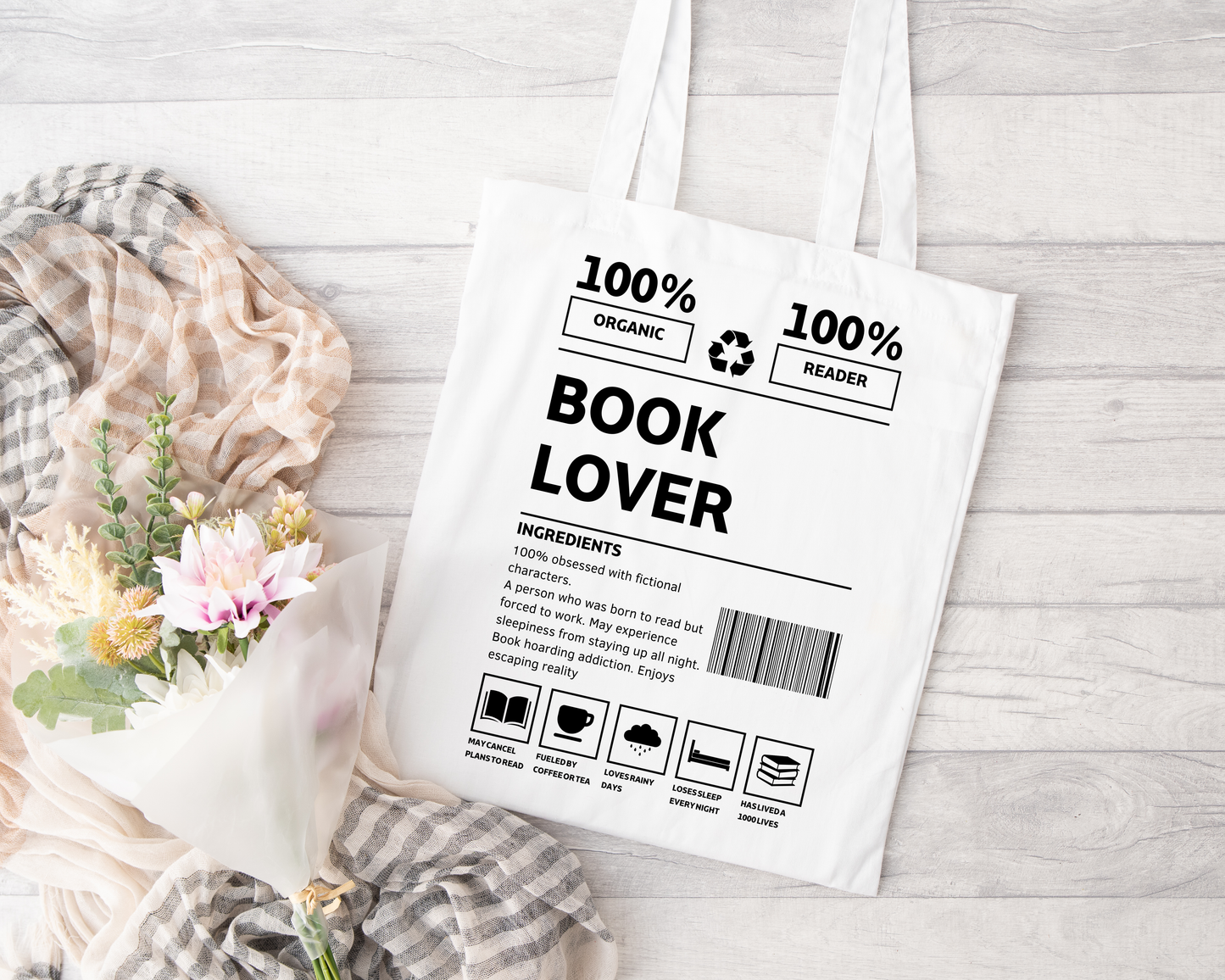 Book Lover Tote Bag