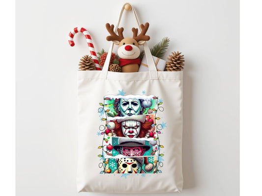 Christmas Horror Friends Tote Bag