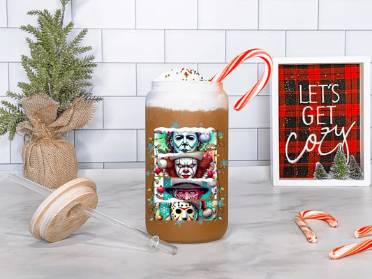 Christmas Horror Friends Glas