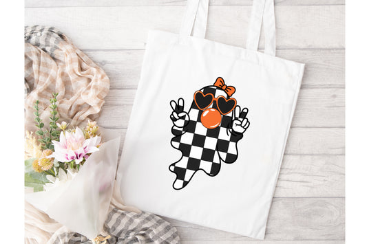 Checkered Ghosty Tote Bag