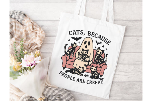 Cats because people are scary Tote Bag
