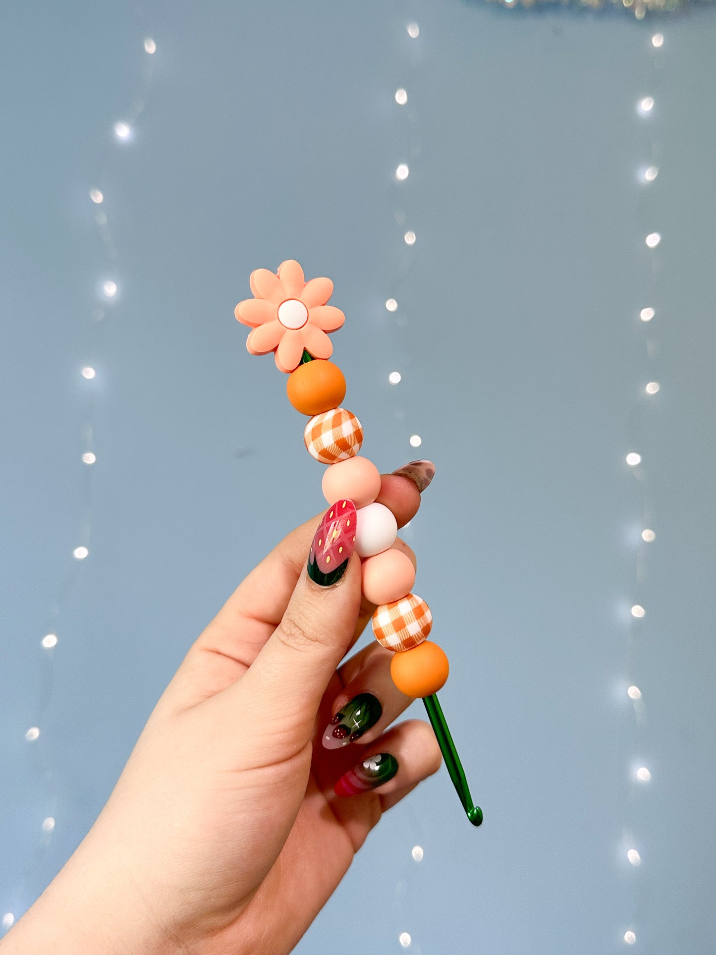 Häkelnadel 4mm Blume Pfirsich