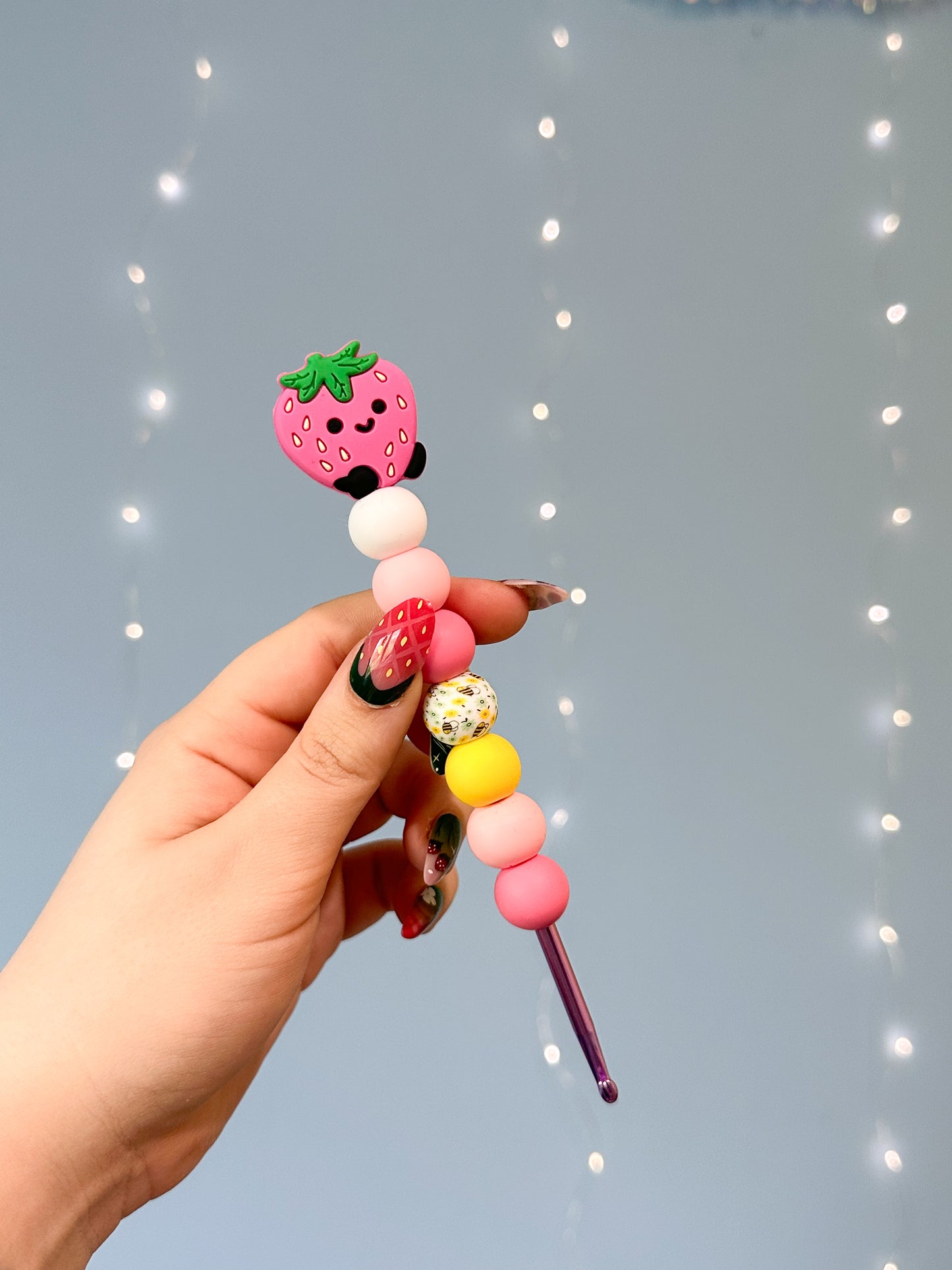 Häkelnadel 4,5mm Erdbeere Rosa
