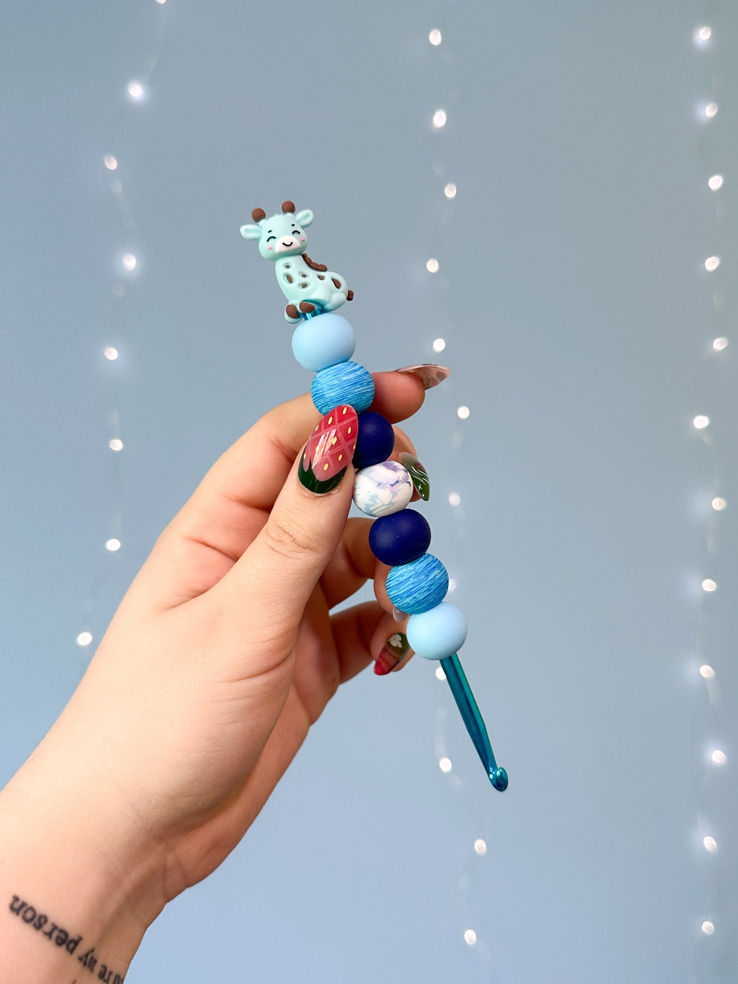 Häkelnadel 5mm Giraffe Blau