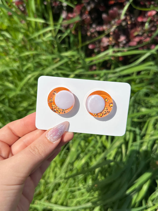 Sicherheitsaugen 25mm Orange Leo weiß