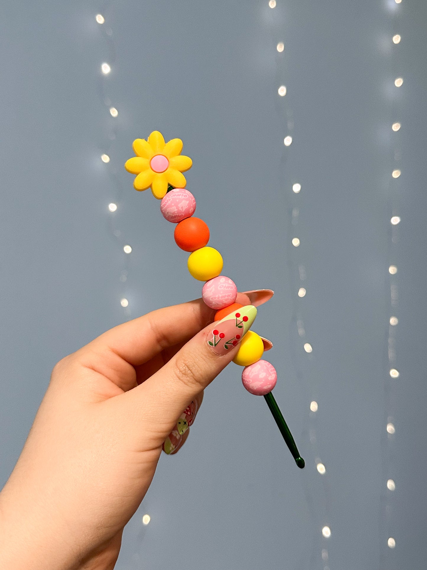 Häkelnadel 4mm gelbe Blume