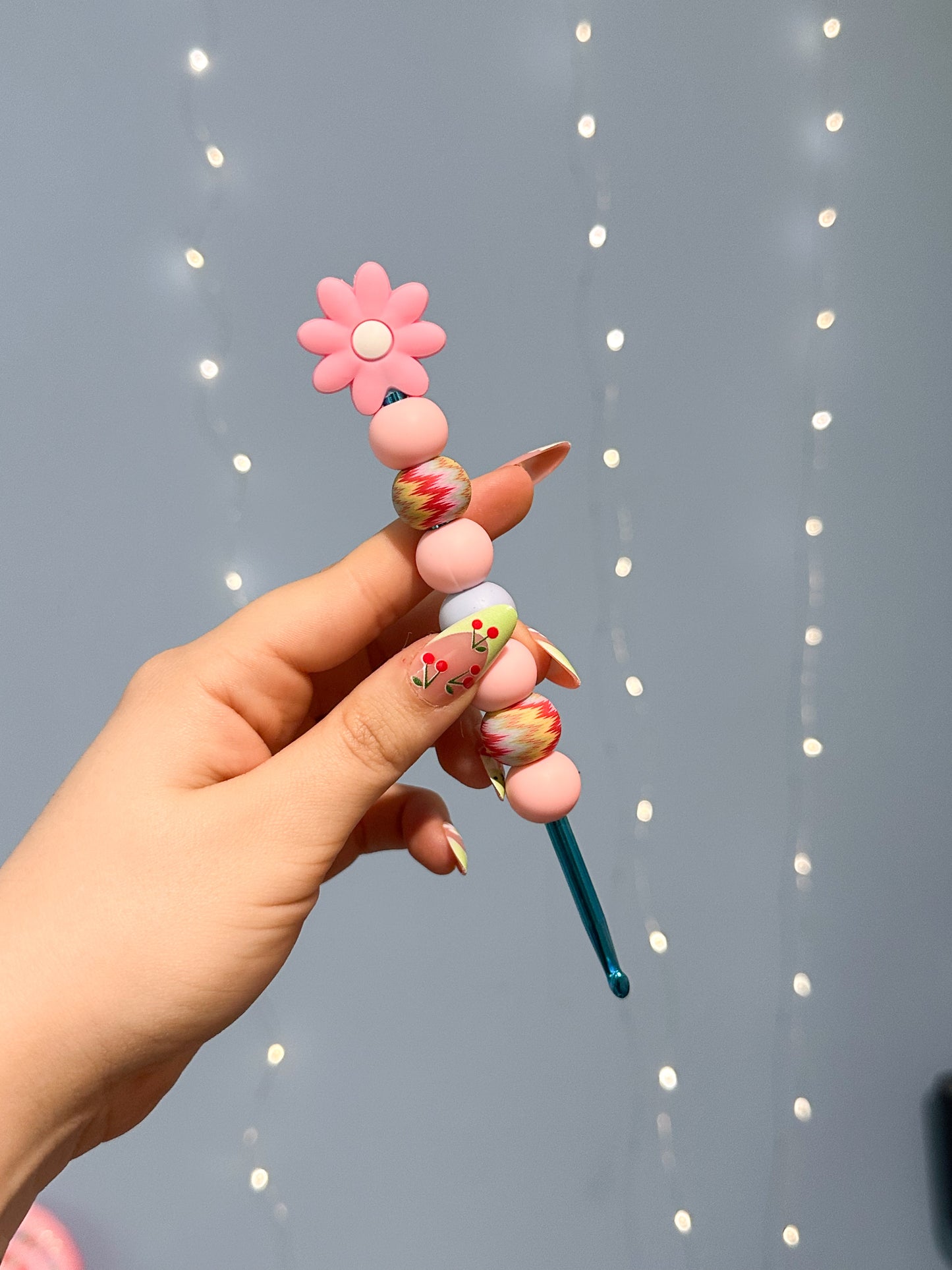Häkelnadel 5mm rosa Blume