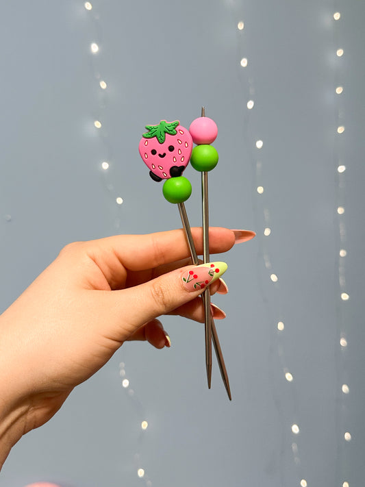 Amigurumi Sticks Erdbeere Rosa