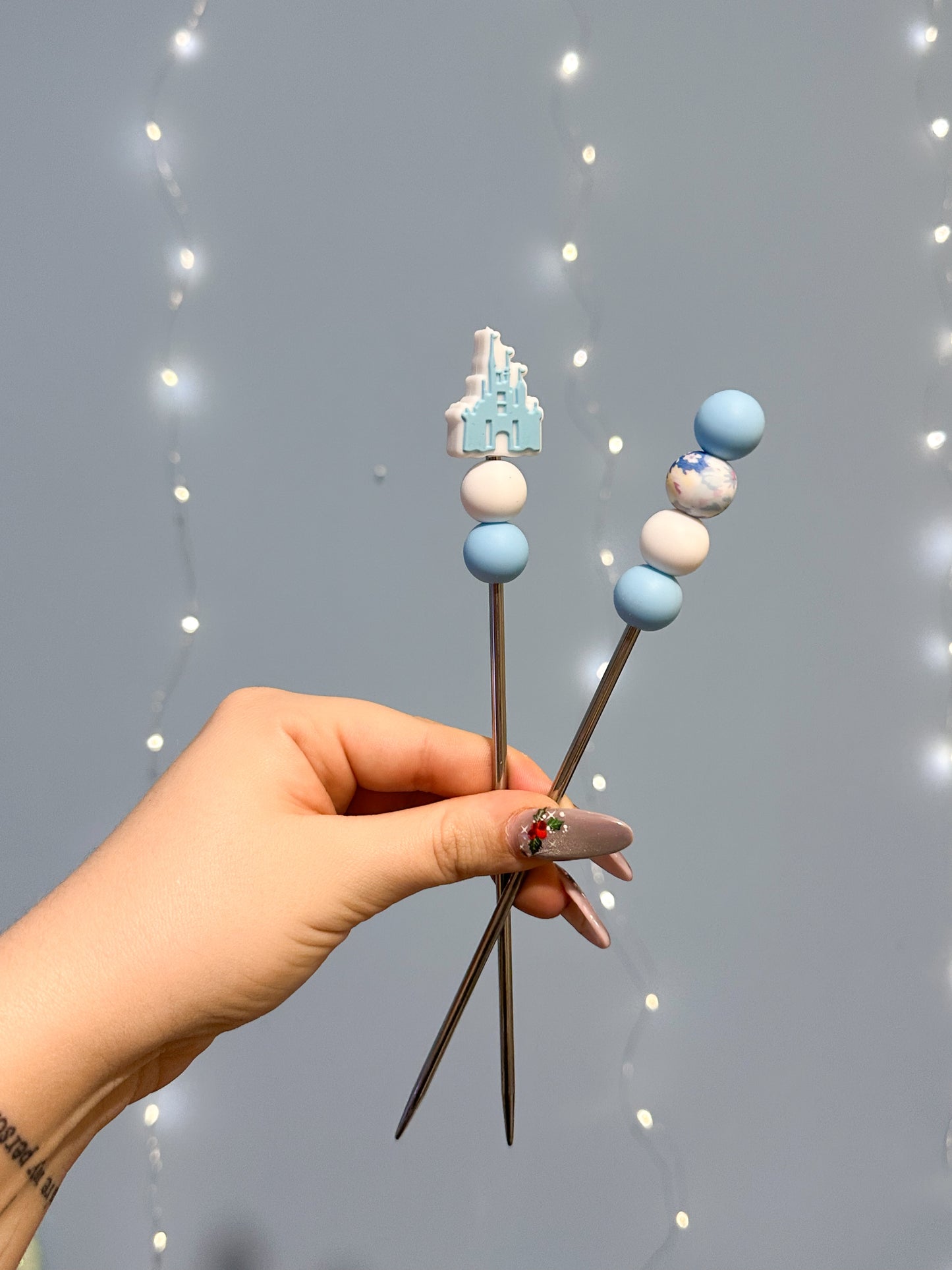 Schloss blau - Stricknadeln/Amigurumi Sticks