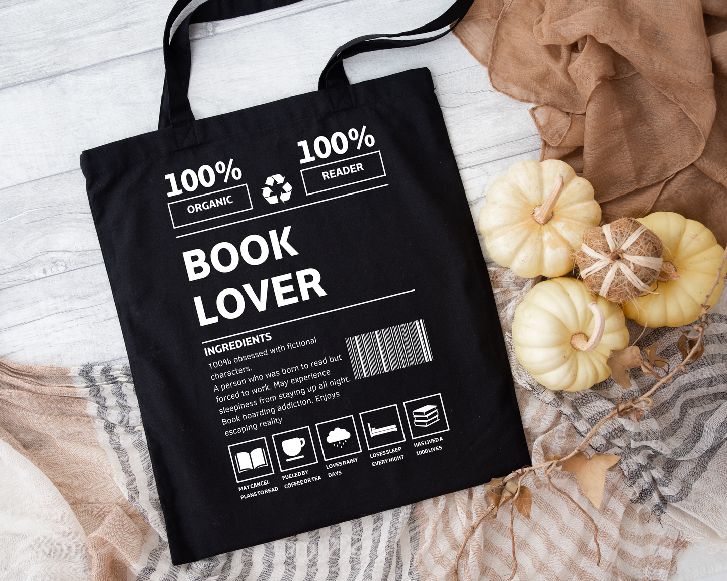 Book Lover Tote Bag